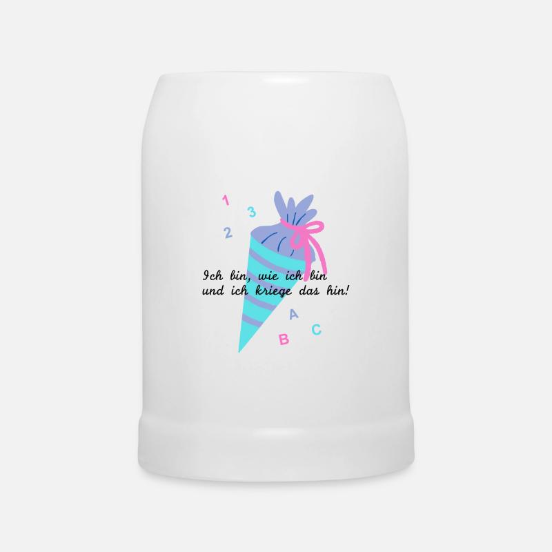 Ich bin, wie ich bin... pink / türkis - Bierkrug - Weiß
