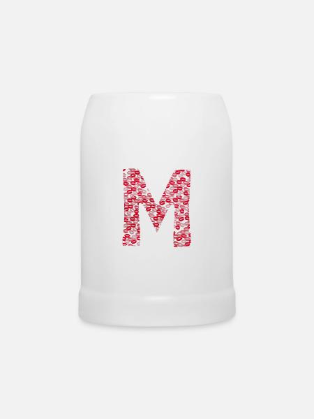 bisous t-shirt - Buchstabe M - Bierkrug - Weiß