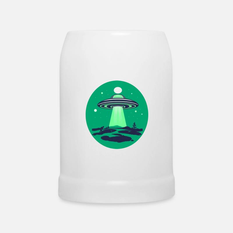 UFO Visitors - Beer Mug - white