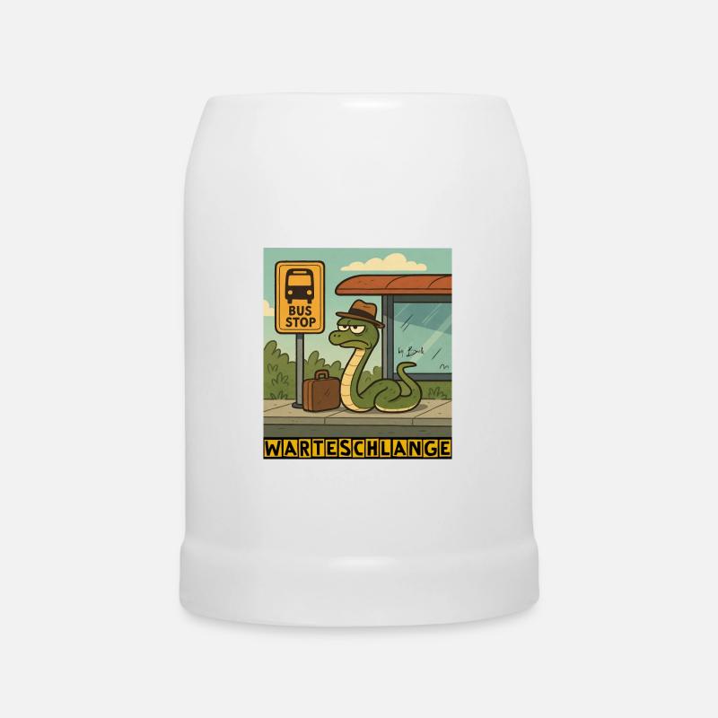 Queue by Rico Beck - Beer Mug - white
