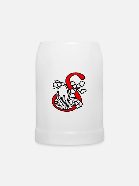 Buchstabe Blüte Initiale - Bierkrug - Weiß