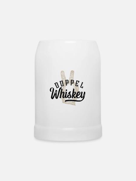 Doppel Whiskey - Bierkrug - Weiß