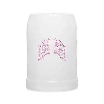 Ailes d'ange en rose - Chope en céramique - blanc - Devant