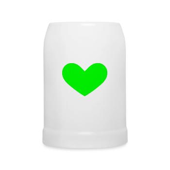Green heart - Beer Mug - white - Front