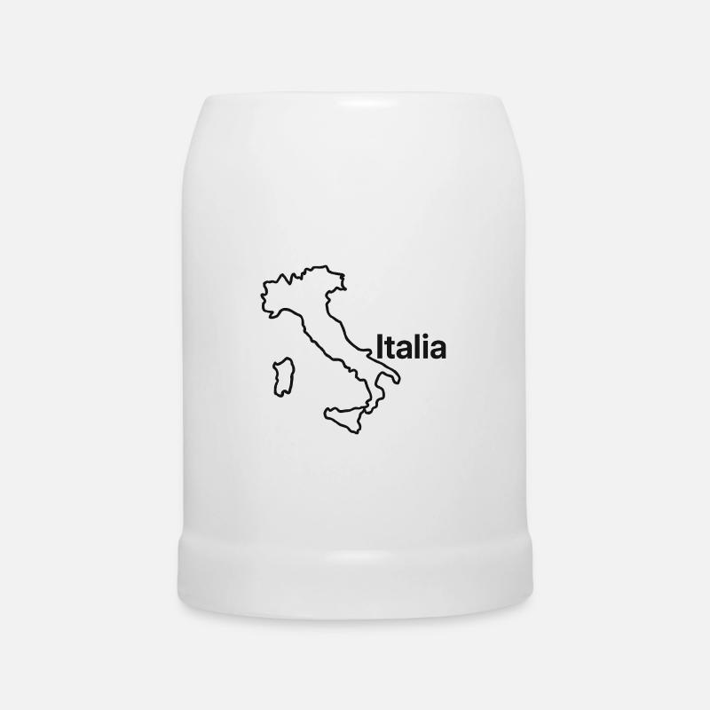 Italienische Karten-Silhouette - Bierkrug - Weiß