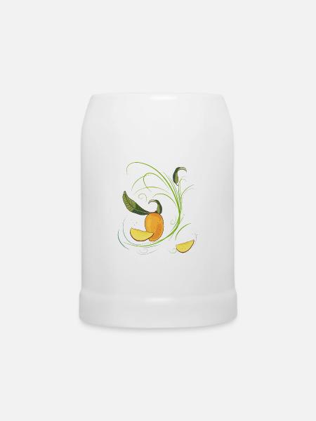 Mango, Obst - Bierkrug - Weiß