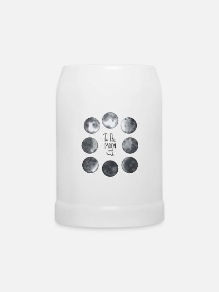 Mond Mosaik Neun Grautöne - Bierkrug - Weiß