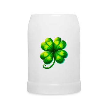 Four-leaf clover - Beer Mug - white - Front