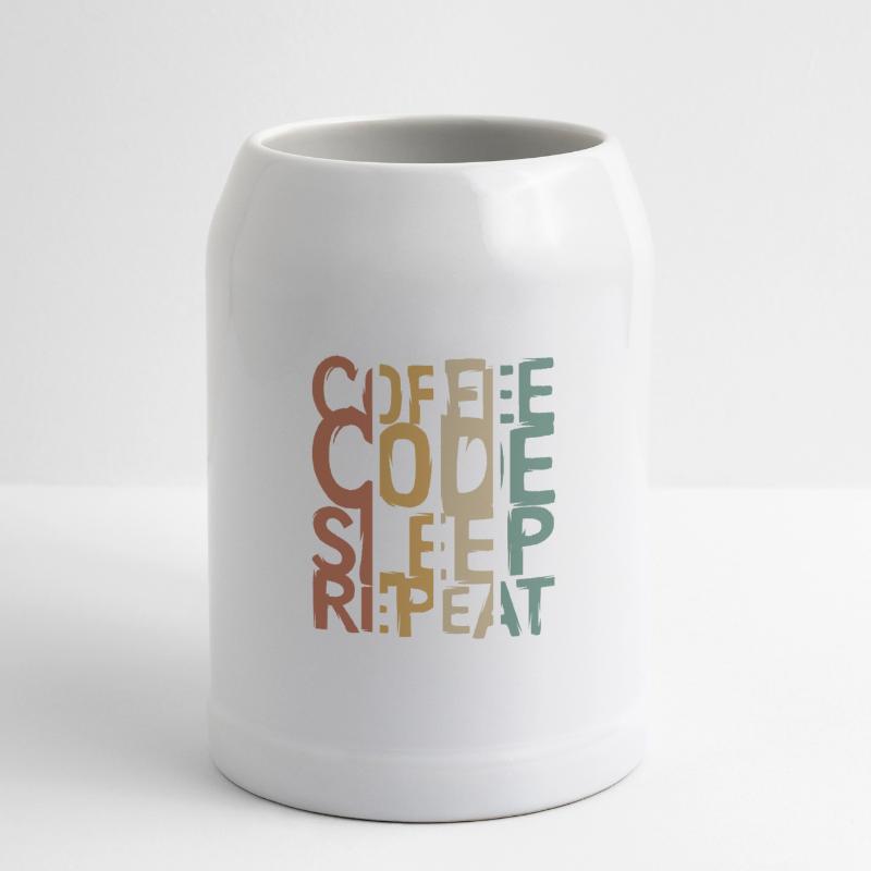 Coffee Code Sleep Repeat – Developer Design Beer Mug
