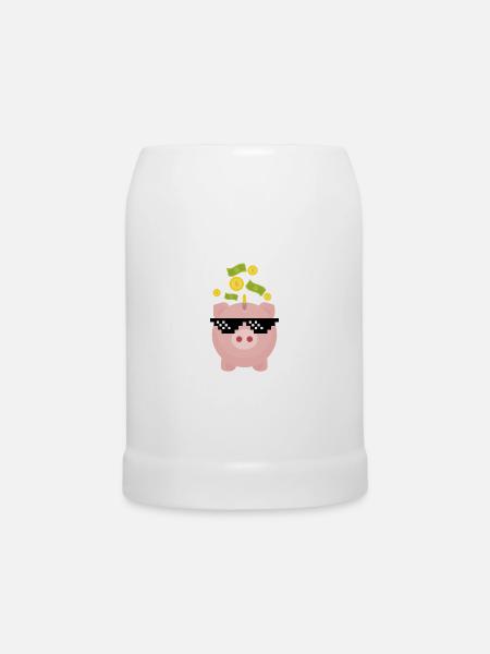 Cooles Sparschwein - Bierkrug - Weiß