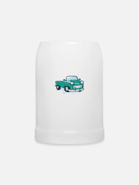 Auto Trabi als Comic - Bierkrug - Weiß