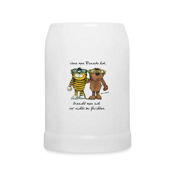 Janosch Tiger Und Bär Wenn Man Freunde Zitat - Bierkrug - Weiß - Vorne