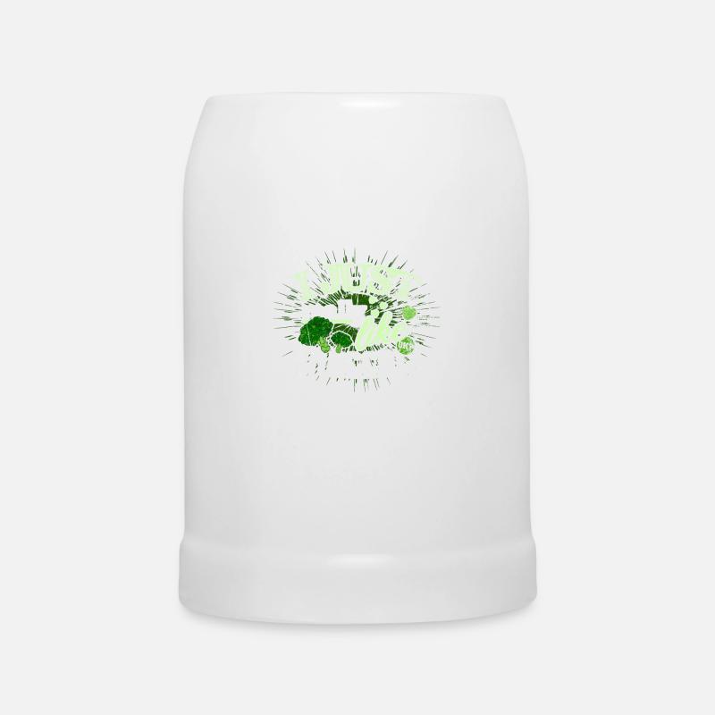 Broccoli vegetables - Beer Mug - white
