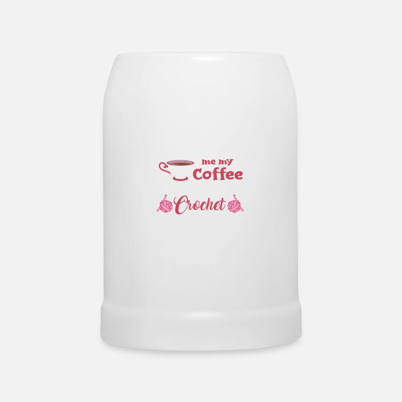 Crochet, crochet coffee - Beer Mug - white
