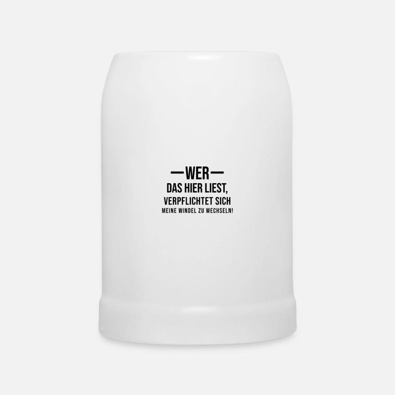 Change diaper - Beer Mug - white