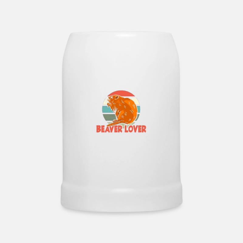 Biber Nagetier - Bierkrug - Weiß