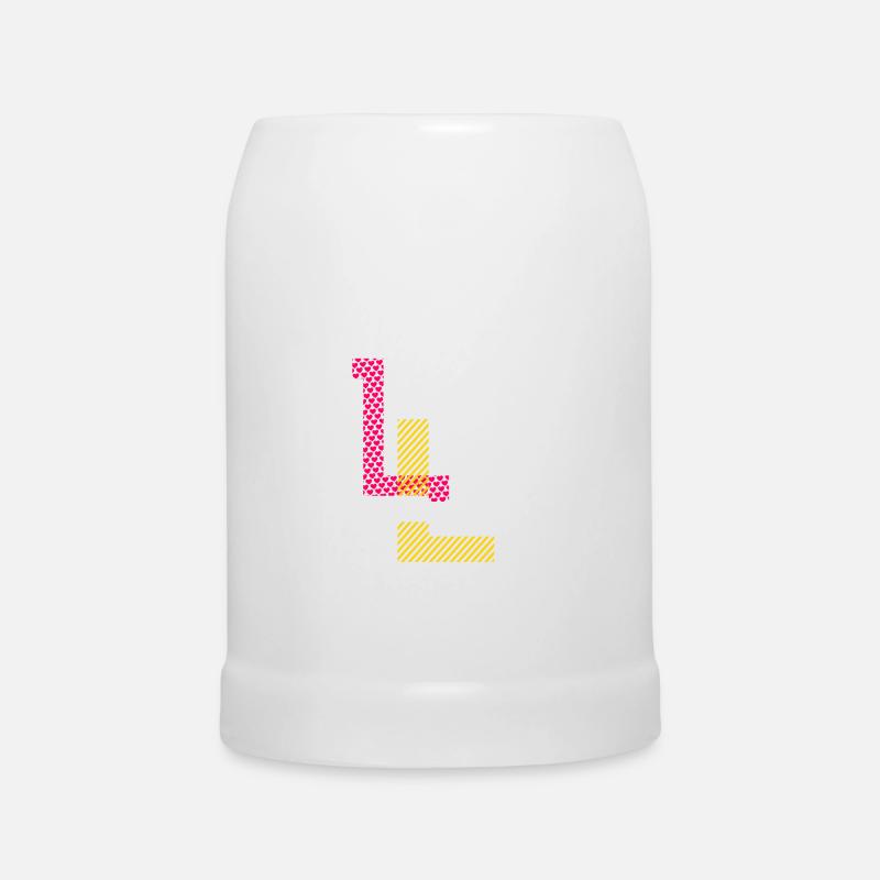 L - Anfangsbuchstaben Design Geschenke - Bierkrug - Weiß