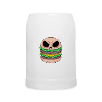 Totenkopf Burger Totenkopfburger - Bierkrug - Weiß - Vorne