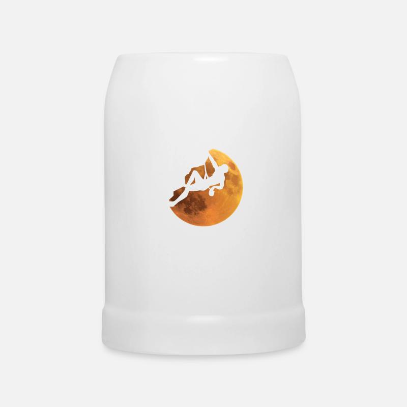 Climbing Moon Rock Climbing Couldern Romantic - Beer Mug - white
