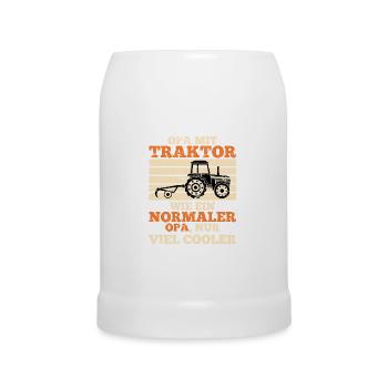 grand-père tracteur trekker cadeau agriculteur paysan - Chope en céramique - blanc - Devant