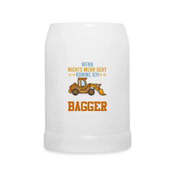 Wenn nichts mehr geht kommt mein Bagger Männer - Bierkrug - Weiß - Vorne