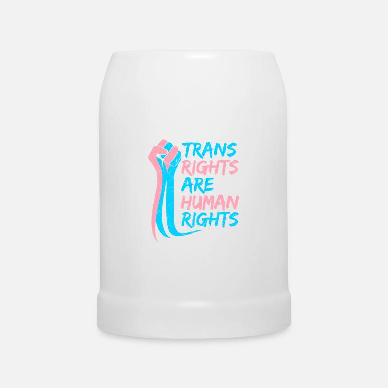 Trans Rights are Human rights Trans LGBT Pride - Bierkrug - Weiß