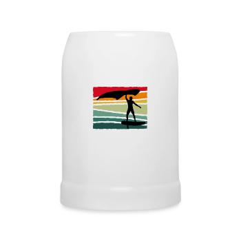 Vintage Wing Foil Wing Surf Gift Wingfoiler - Beer Mug - white - Front