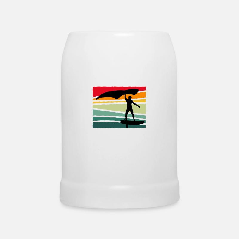 Vintage Wing Foil Wing Surf Geschenk Wingfoiler - Bierkrug - Weiß