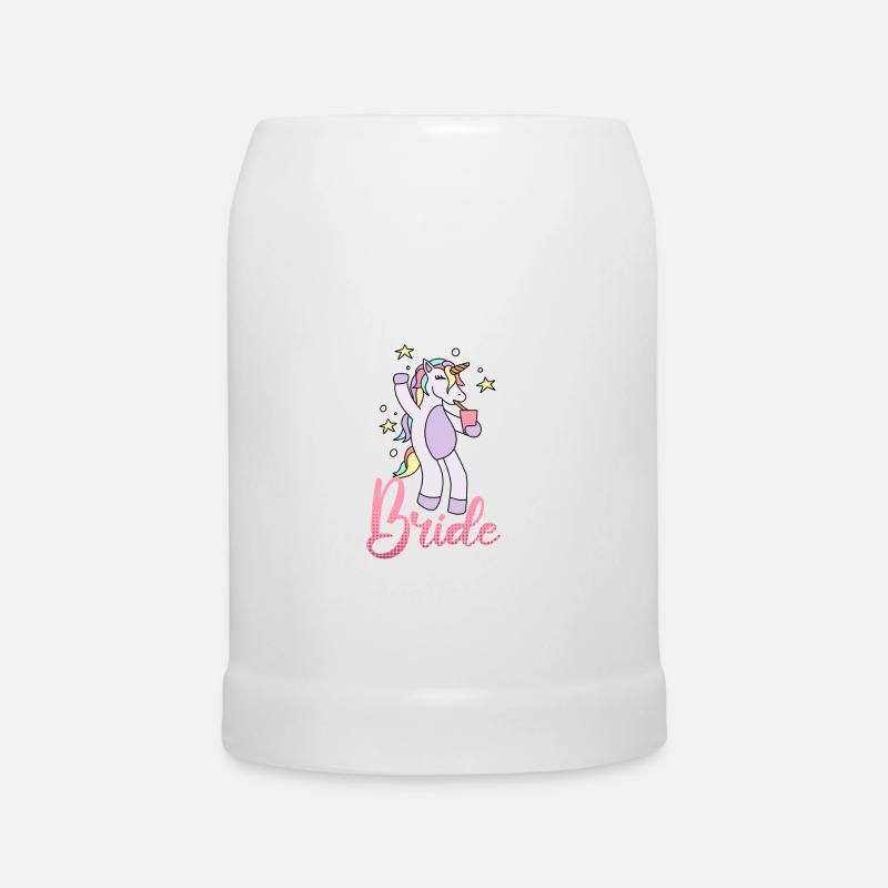 Ich bin die Braut Einhorn Motiv Junggesellin - Bierkrug - Weiß