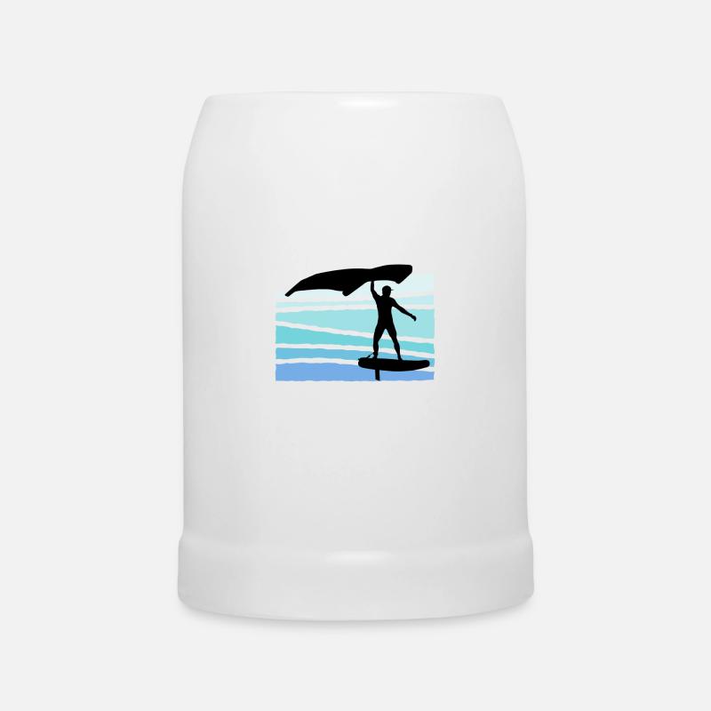 Wing Foil Wing Surfer Surfer Foiler Geschenk - Bierkrug - Weiß
