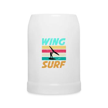 Wing Foil Retro Vintage Wing Surf Wingsurfer - Bierkrug - Weiß - Vorne