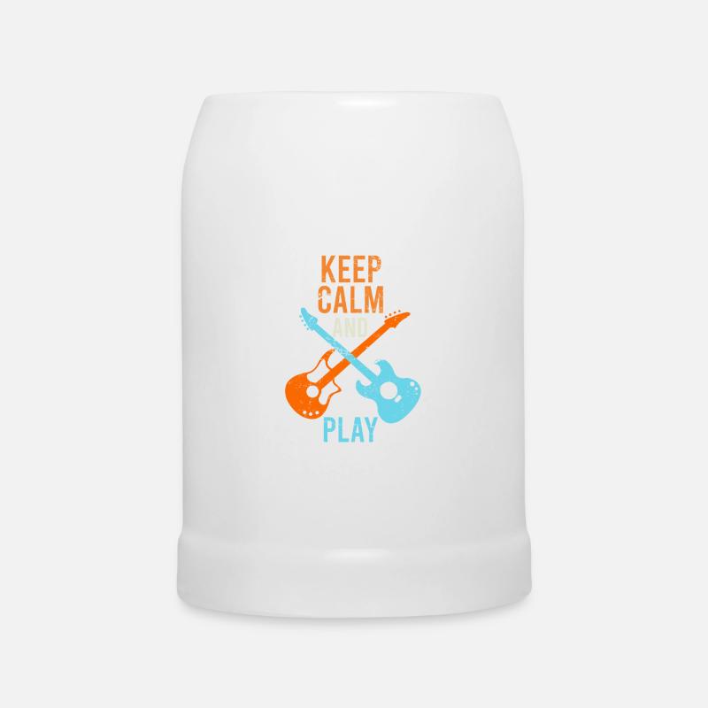 E-Gittare Guitaristes sort keep calm - Chope en céramique - blanc