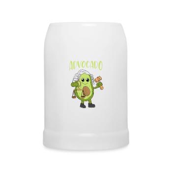 Law Avocado Advocado Lawyers Gift Student - Beer Mug - white - Front