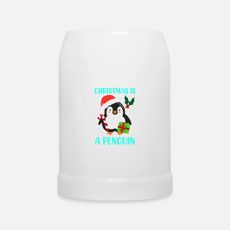 Weihnachtswunsch Pinguin Weihnachten - Bierkrug - Weiß