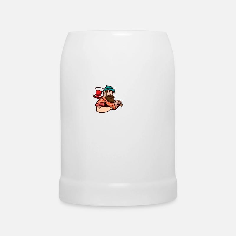 Lumberjack - Bûcheron - Chope en céramique - blanc