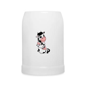 Cow Family - Cow with Baby - Cow Motif - Beer Mug - white - Front