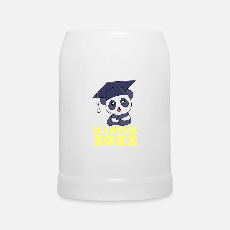 Master 2022 Panda Master Abschluss - Bierkrug - Weiß