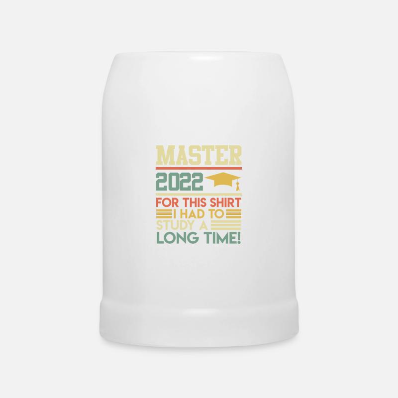 Master Abschluss lange lernen Master 2022 - Bierkrug - Weiß