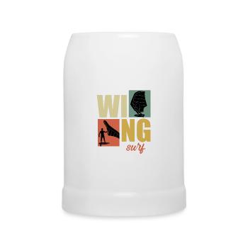 Wing Surf Wingfoil Wingsurf Rétro - Chope en céramique - blanc - Devant