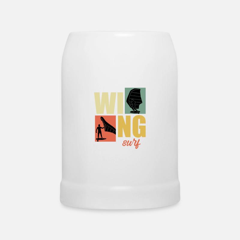 Wing Surf Wingfoil Wingsurf Retro - Bierkrug - Weiß