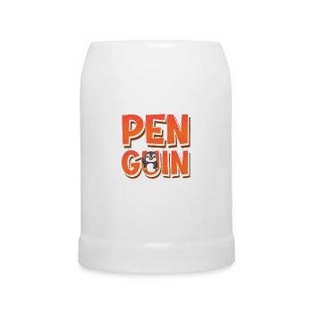 Pinguin niedliches Pinguin - Bierkrug - Weiß - Vorne