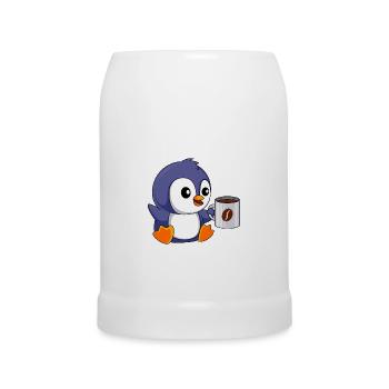 Coffee Penguin Baby Penguin Coffee Junkie - Beer Mug - white - Front