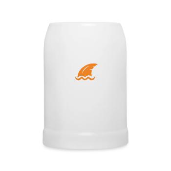 Shark Heartline Diver Shark Fin Heartbeat - Beer Mug - white - Front