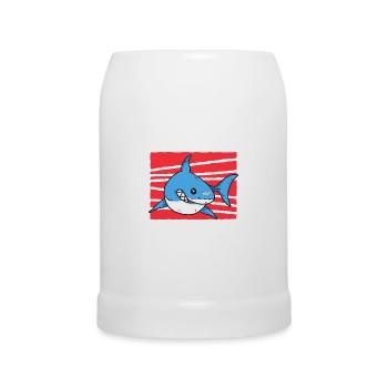 Liebe Haie Stop Finning Save the Sharks - Bierkrug - Weiß - Vorne