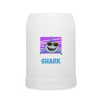 Papa Requin Papa Hai Père - Chope en céramique - blanc - Devant
