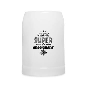 super enseignant 100% parfait humour - Chope en céramique - blanc - Devant