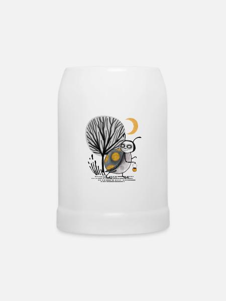 Mondnacht Waldkäfer-Tierchen - Bierkrug - Weiß