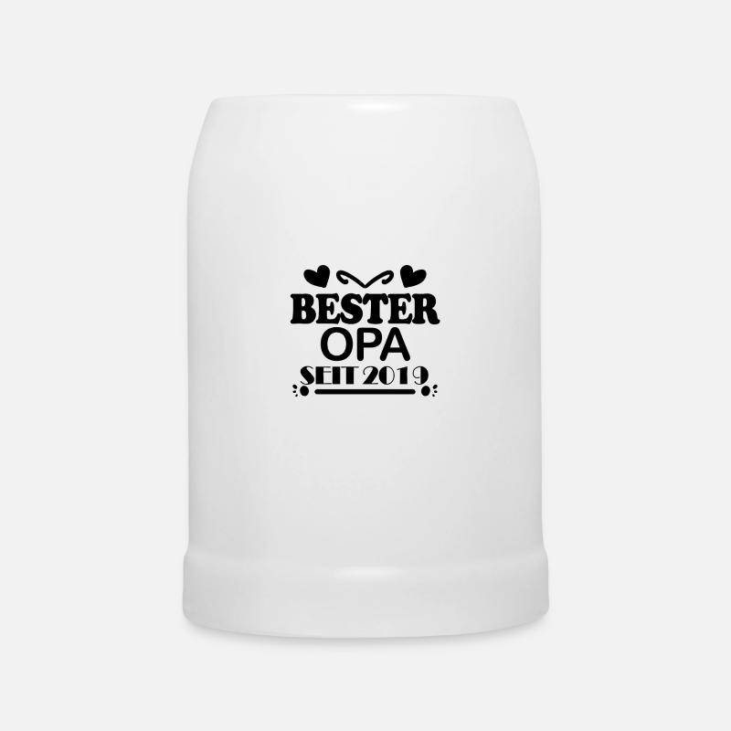 Bester Opa seit 2019 - Geschenk - Bierkrug - Weiß