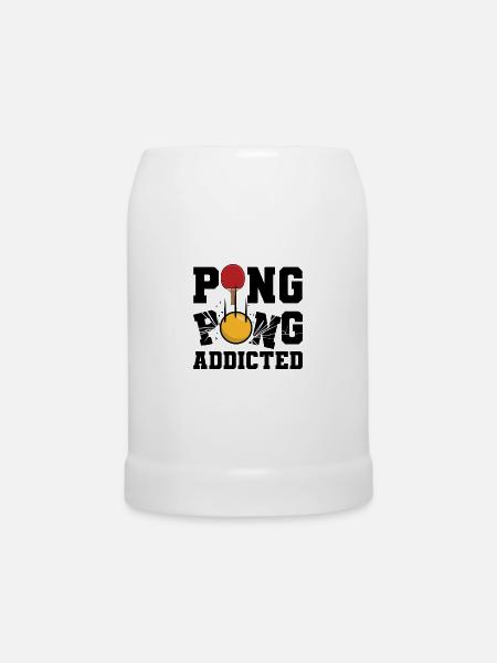 Ping Pong Süchtig - Bierkrug - Weiß