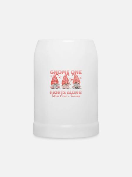 Gnome One Bekämpft Gebärmutterkrebs - Bierkrug - Weiß
